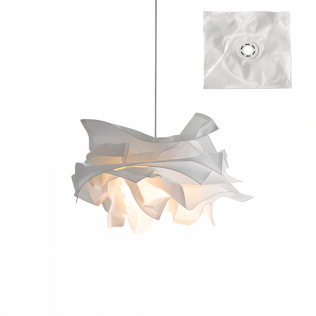 ShadeGlow Adjustable Pendant Light with Sculpted Paper Shade Design Bowlift by Bowlift