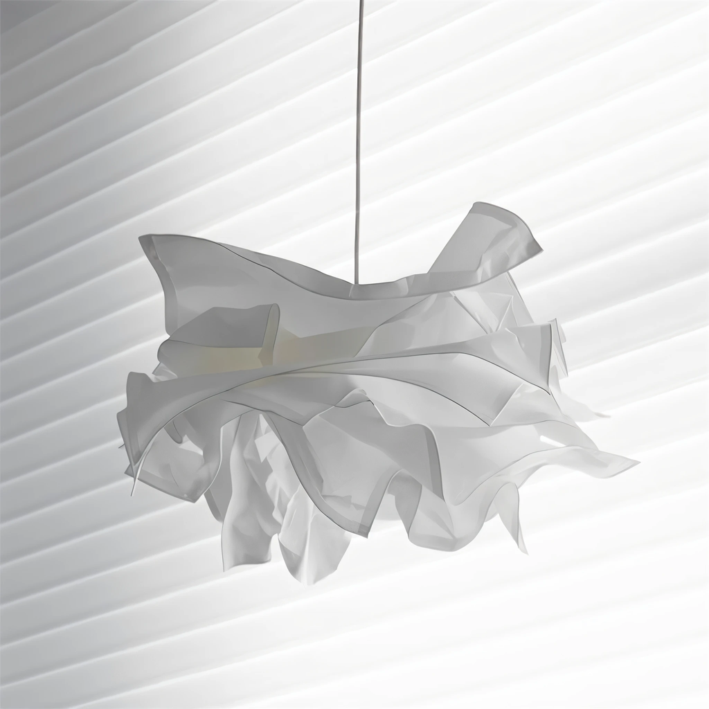 ShadeGlow Adjustable Pendant Light with Sculpted Paper Shade Design Bowlift by Bowlift