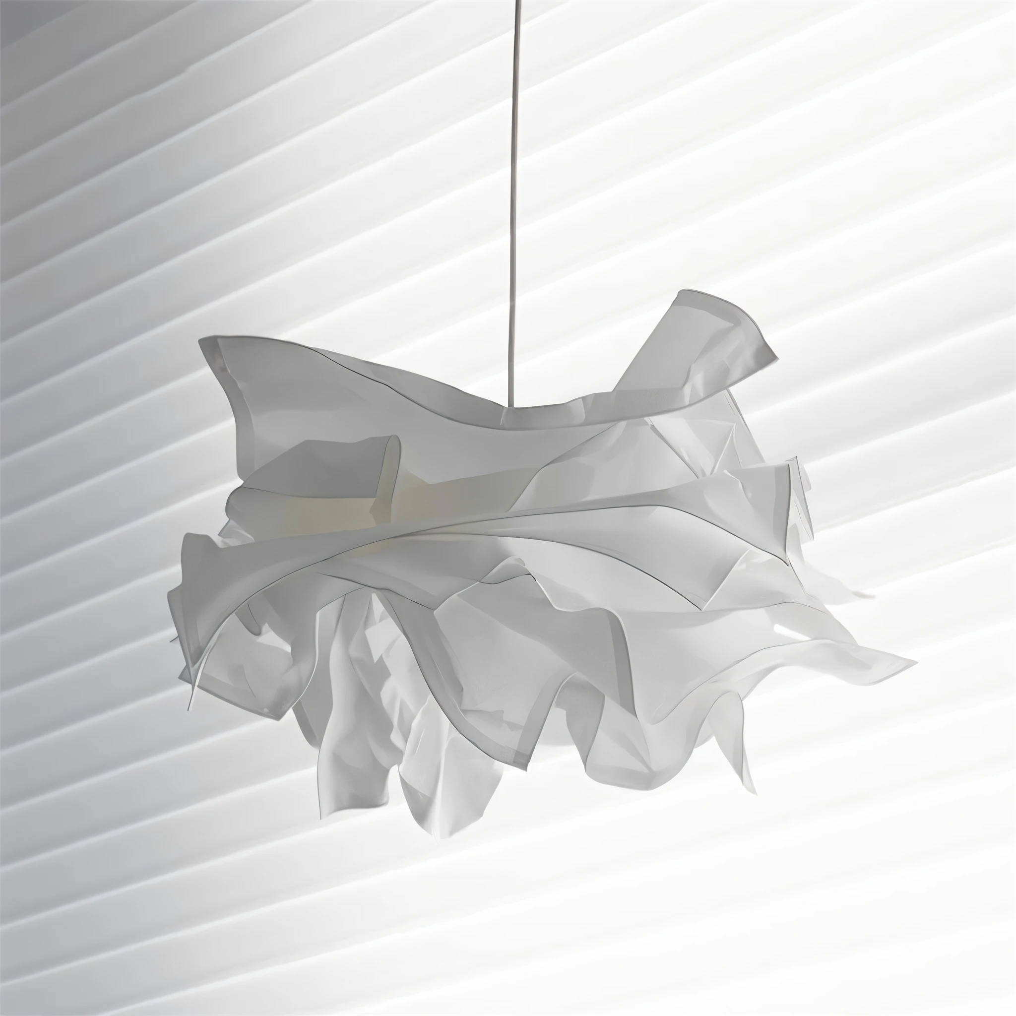 ShadeGlow Adjustable Pendant Light with Sculpted Paper Shade Design Bowlift by Bowlift