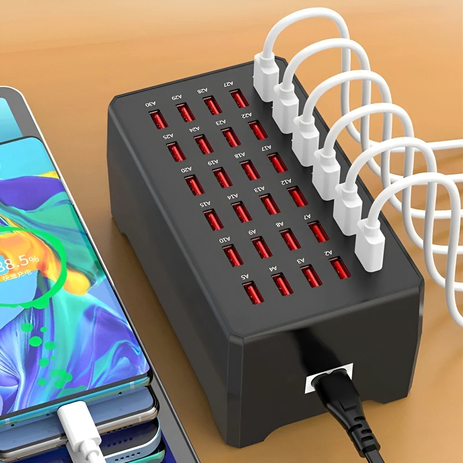 PowerPort Pro – Universal Multi-USB Charging Station with 30 Ports (150W Output) by BowLift