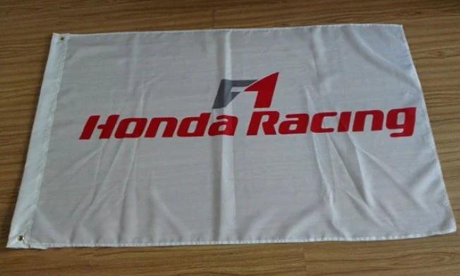 Honda Racing White F1 Flag 3X5 Ft Polyester Banner USA 90x150cm by flagsjustdoit