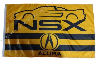 Honda Yellow NSX Flag Honda Acura Japanese Car Black 3X5 Ft Polyester Banner USA 90x150cm by flagsjustdoit