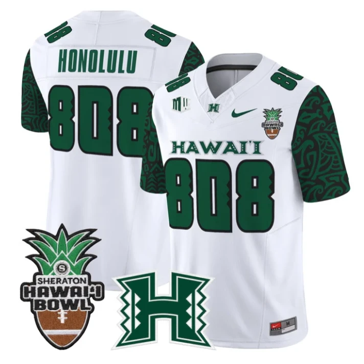 Honolulu Jersey #808 Hawai'i Rainbow 2025 Hawai'i Bowl Stitched Black Limited by My Store NCAA Football Jerseys