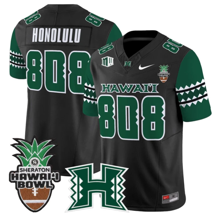 Honolulu Jersey #808 Hawai'i Rainbow Warriors 2025 Hawai'i Bowl Stitched by My Store NCAA Football Jerseys