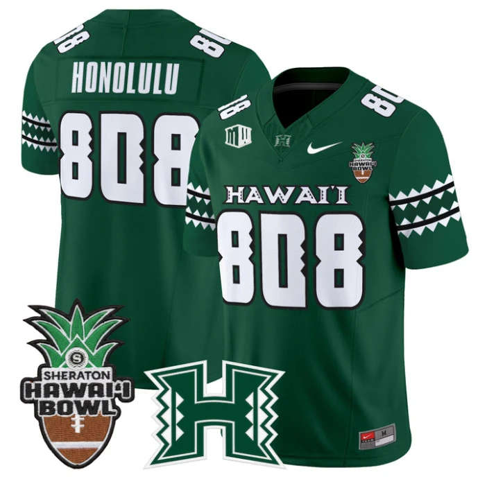 Honolulu Jersey #808 Hawai'i Rainbow Warriors 2025 Hawai'i Bowl Stitched by My Store NCAA Football Jerseys