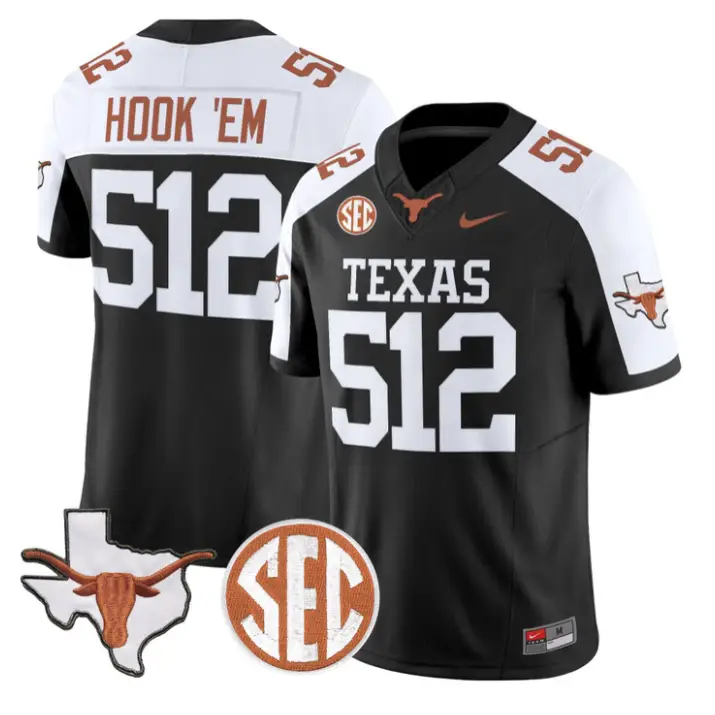 Hook 'Em Jersey #512 Texas Longhorns 2026 SEC Patch Stitched by My Store NCAA Football Jerseys