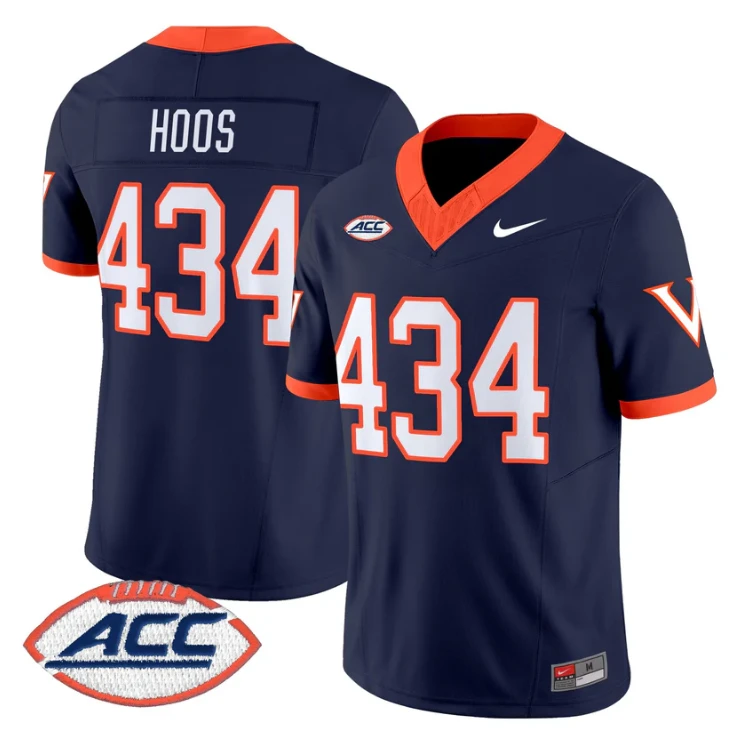 Hoos Jersey #434 Virginia Cavaliers 1995 Throwbacks Stitched Navy by NCAA Football Jersey