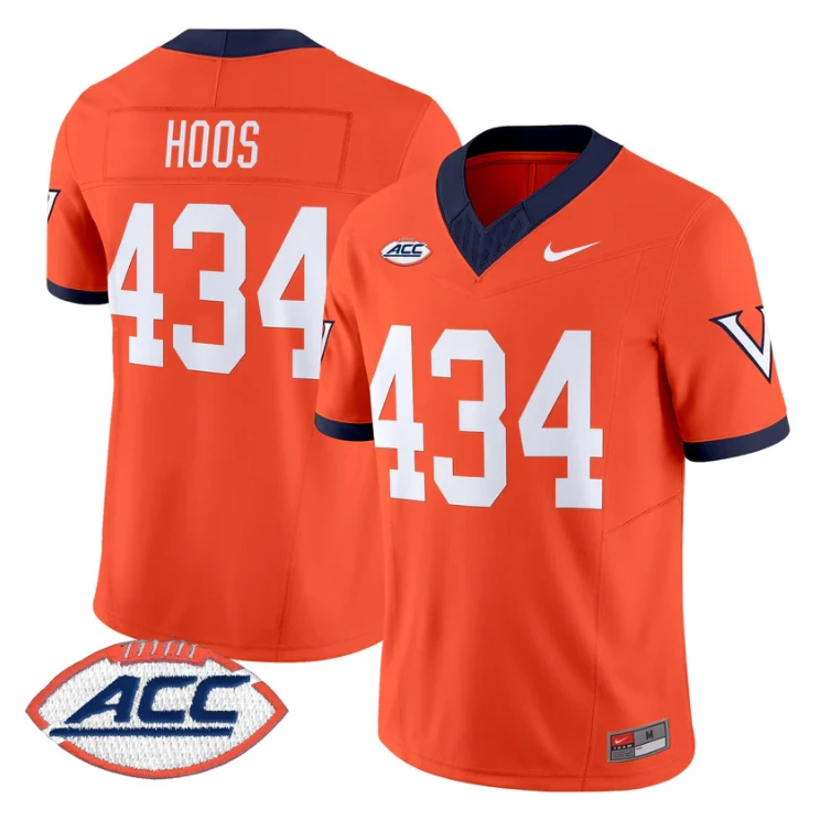 Hoos Jersey #434 Virginia Cavaliers 1995 Throwbacks Stitched Orange by NCAA Football Jersey