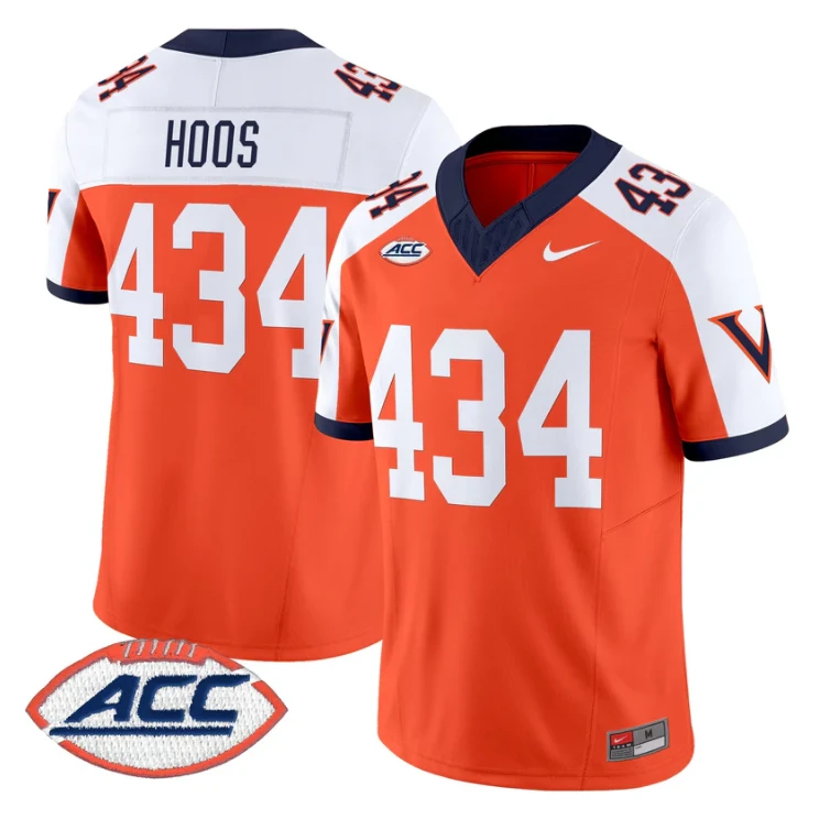 Hoos Jersey #434 Virginia Cavaliers 1995 Throwbacks Stitched Orange ALternate by NCAA Football Jersey