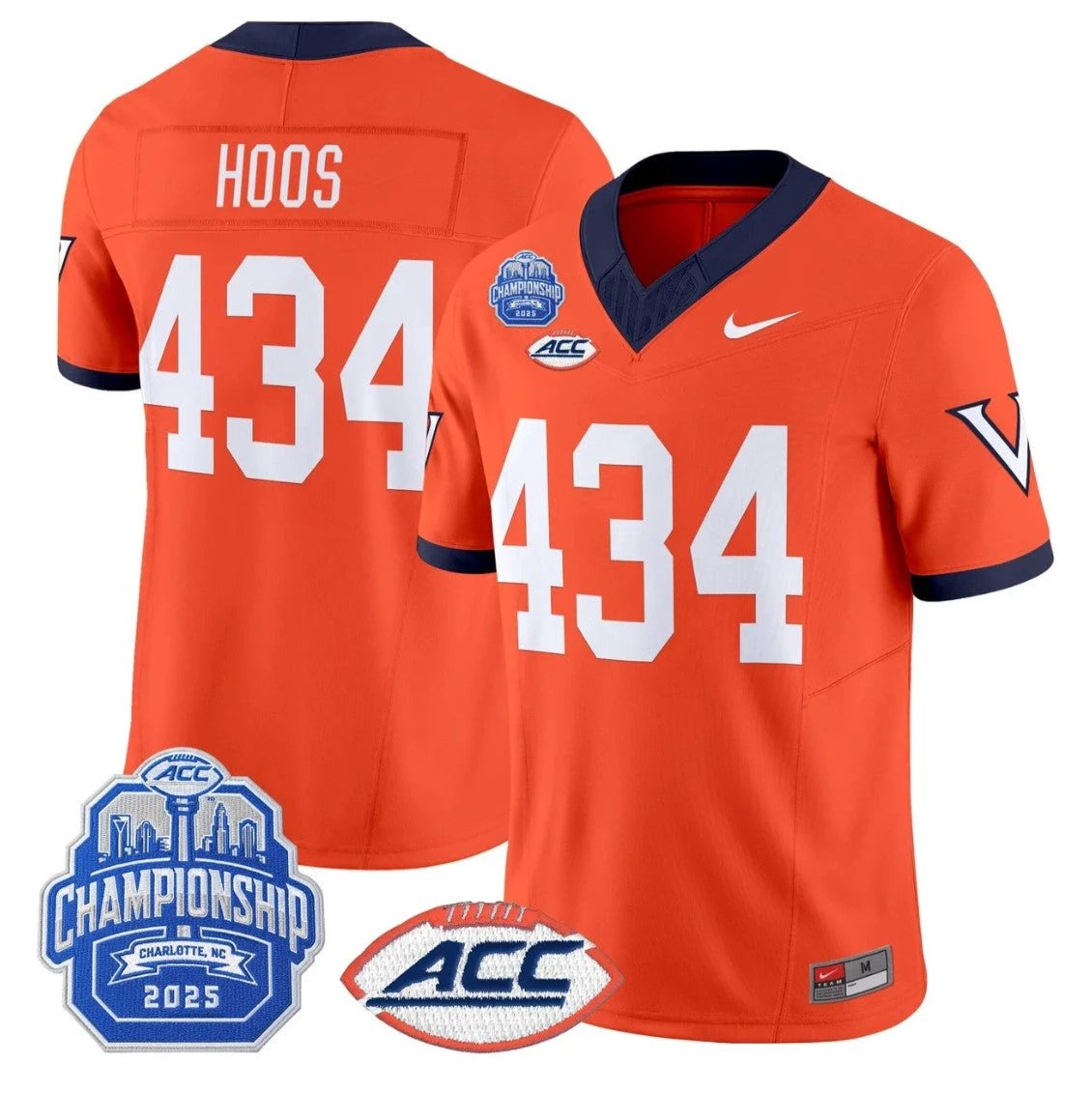 Hoos Jersey #434 Virginia 1995 Throwbacks 2025 ACC Championship by My Store NCAA Football Jerseys