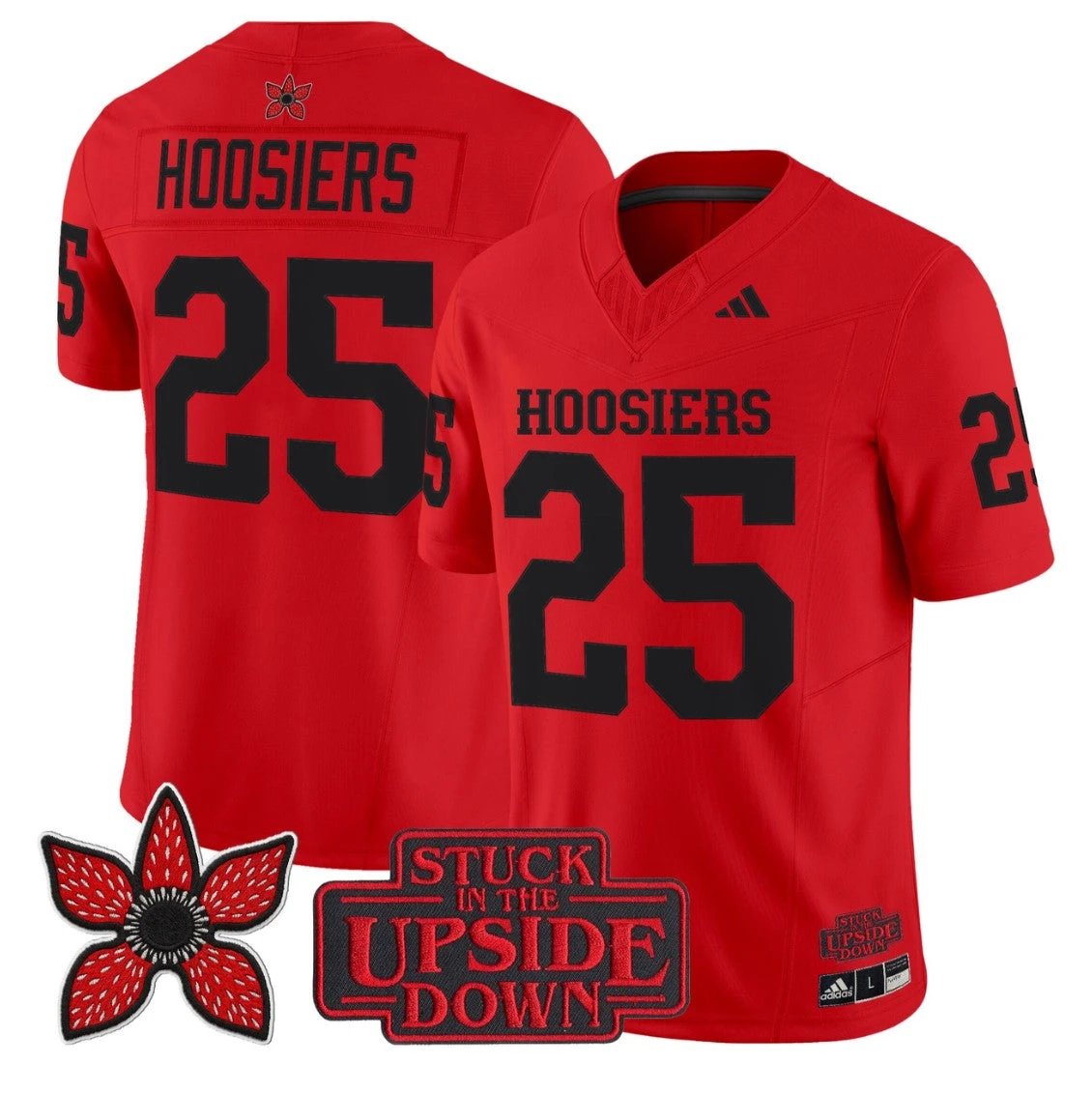 Hoosiers Jersey #25 Indiana Hoosiers Stranger Things Edition Stitched Red by NCAA Football Jersey