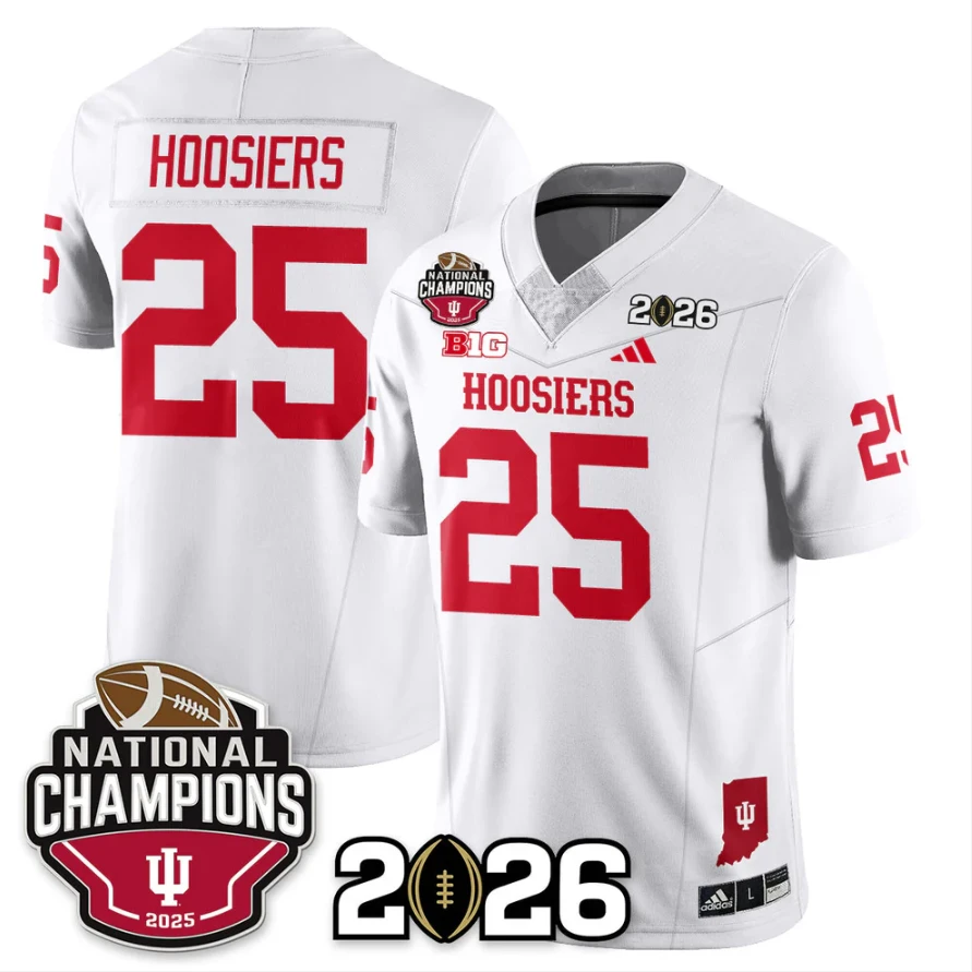 Hoosiers Jersey #24 Indiana Hoosiers 2025 National Champions V3 Stitched by My Store NCAA Football Jerseys