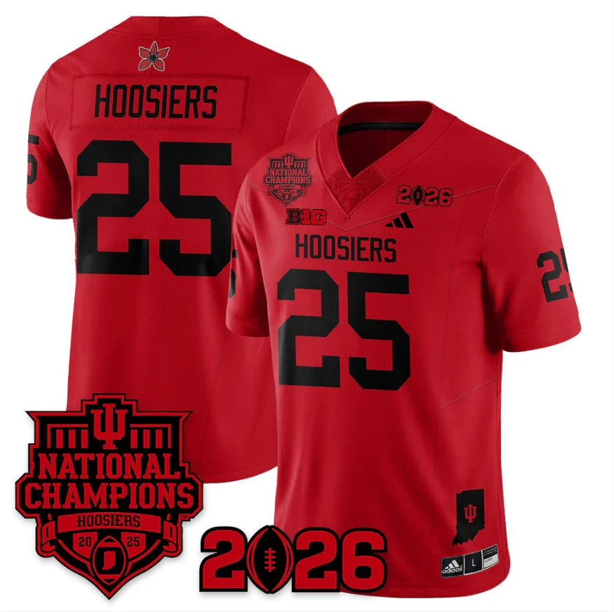 Hoosiers Jersey #25 Hoosiers Stranger Things 2025 Champions Stitched by My Store NCAA Football Jerseys