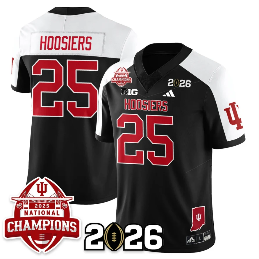 Hoosiers Jersey #25 Indiana Hoosiers 2025 National Champions V2 Stitched by My Store NCAA Football Jerseys