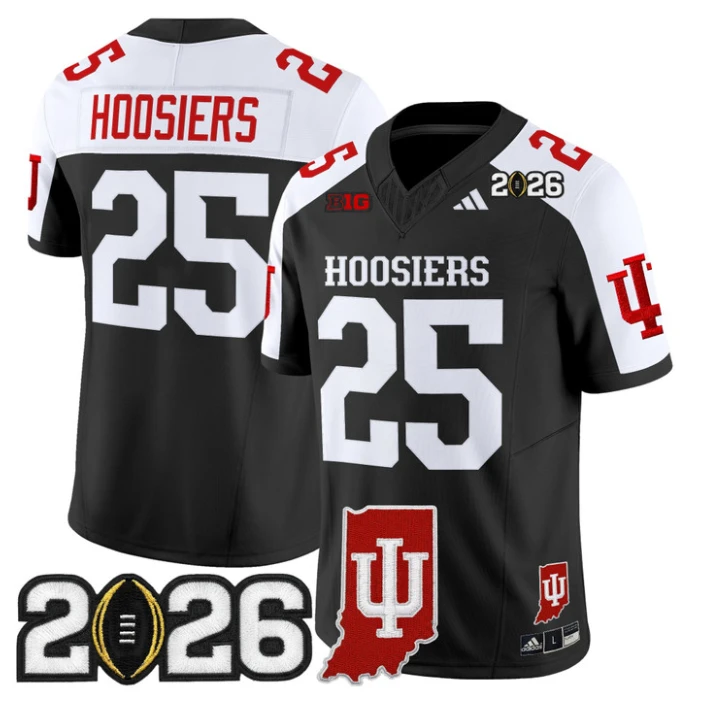 Hoosiers Jersey #25 Indiana Hoosiers 2026 CFP Final Indiana State Stitched by My Store NCAA Football Jerseys