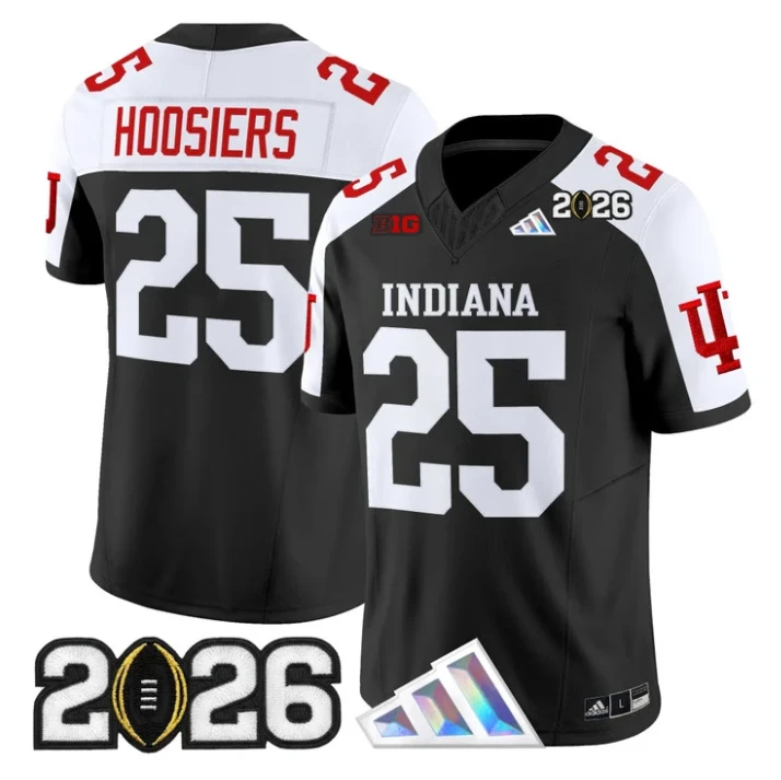Hoosiers Jersey #25 Indiana Hoosiers 2026 CFP Final V3 Stitched by My Store NCAA Football Jerseys