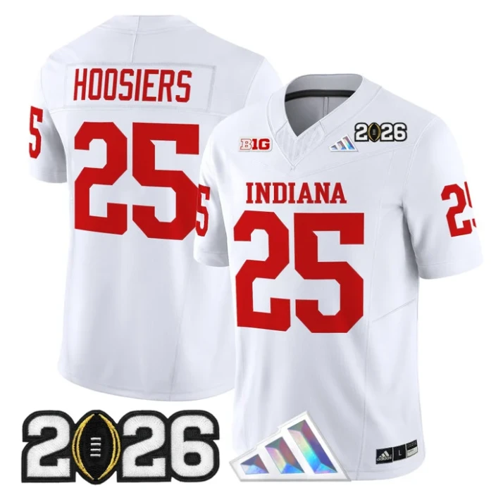 Hoosiers Jersey #25 Indiana Hoosiers 2026 CFP Final V3 Stitched by My Store NCAA Football Jerseys