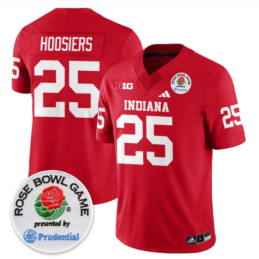 Hoosiers Jersey #25 Indiana Hoosiers Vapor Rose Bowl Patch Stitched by My Store NCAA Football Jerseys