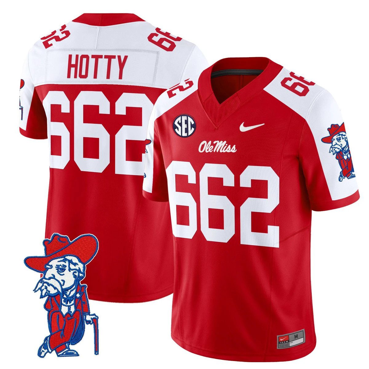 Hotty Jersey #662 Ole Miss Rebels 2025 Limited V2 Stitched Red Alternate by My Store