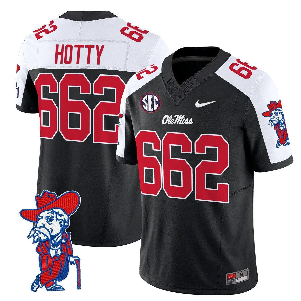 Hotty Jersey #662 Ole Miss Rebels 2025 Limited V2 Stitched Black Alternate by My Store