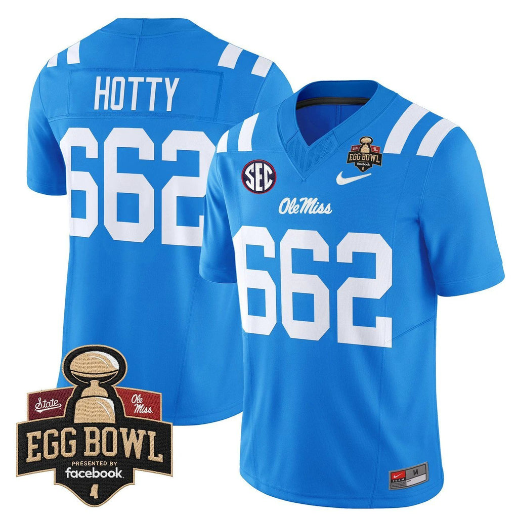 Hotty Jersey #662 Ole Miss Rebels 2025 Egg Bowl Vapor Limited Stitched by My Store NCAA Football Jerseys