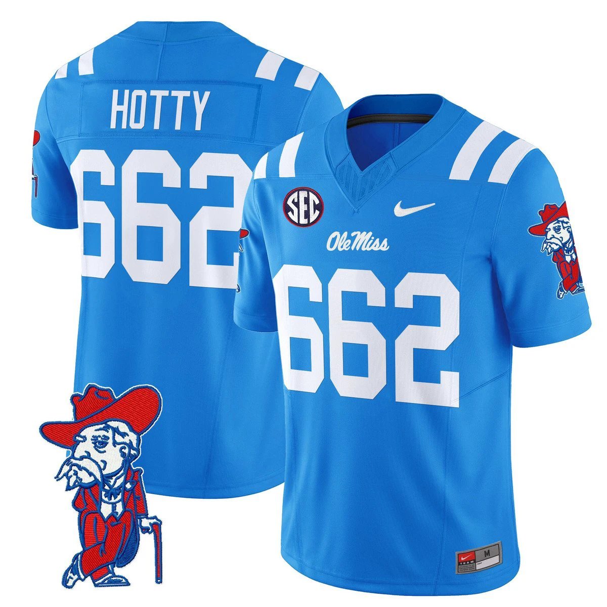 Hotty Jersey #662 Ole Miss Rebels 2025 Limited V2 Stitched by My Store NCAA Football Jerseys
