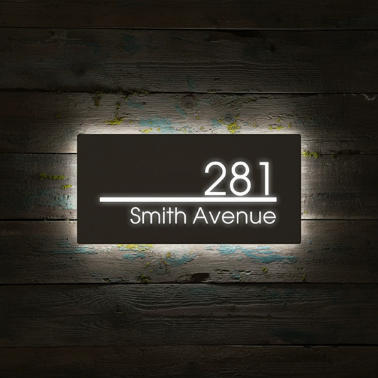 Custom Led Address Number Sign House Sign Light Box by Neonchics