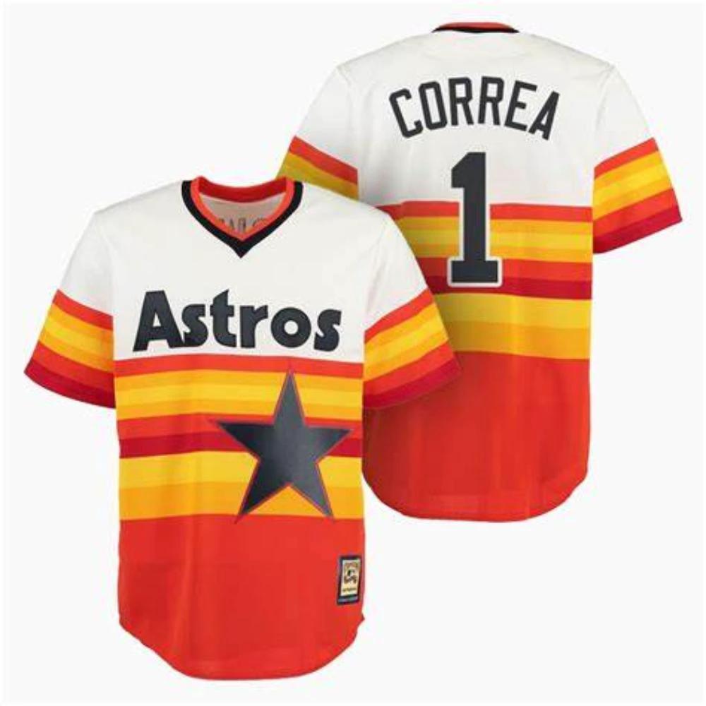 Houston Astros Carlos Correa Orange Throwback Pullover Jersey by My Store
