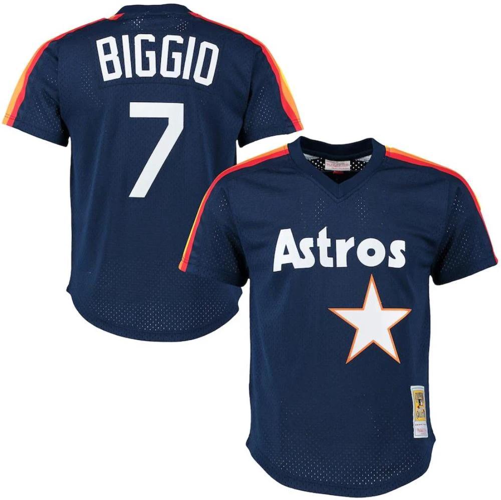 Houston Astros Craig Biggio Navy 1991 Throwback Mesh Pullover Jersey by My Store