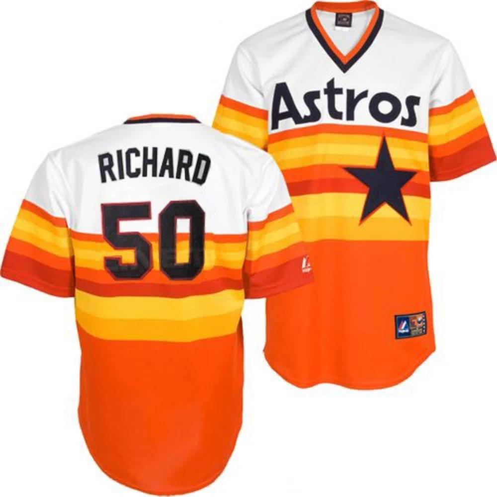 Houston Astros JR Richard Orange Throwback Pullover Jersey by My Store