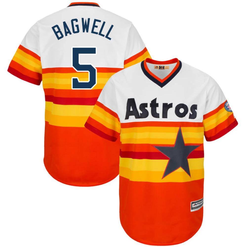 Houston Astros Jeff Bagwell Orange Throwback Pullover Jersey by My Store