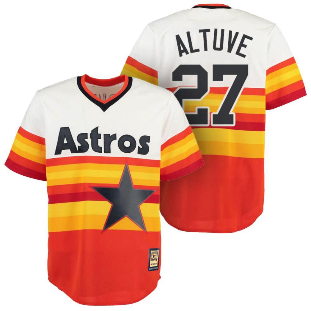 Houston Astros Jose Altuve Orange Throwback Pullover Jersey by My Store