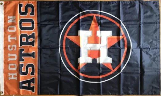 Houston Astros Logo Black flag 3X5Ft Banner USA Polyester with Brass Grommets - 22 by flagsjustdoit