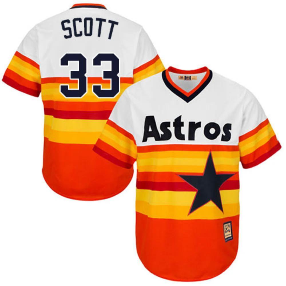 Houston Astros Mike Scott Orange 1980 Throwback Pullover Jersey by My Store