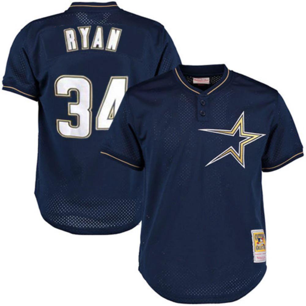 Houston Astros Nolan Ryan Navy 1997 Throwback Mesh Pullover Jersey by My Store