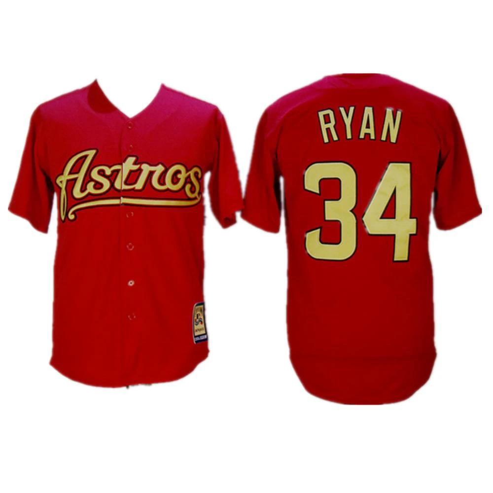 Houston Astros Nolan Ryan Red 2002 2012 Throwback Jersey by My Store