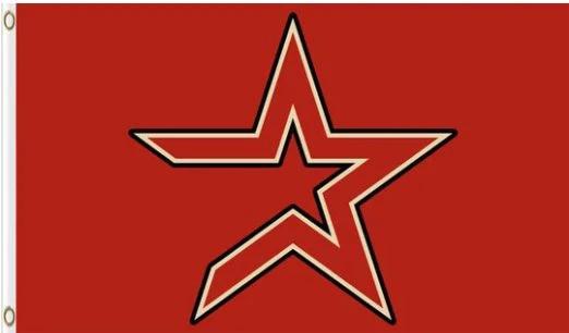 Houston Astros Red flag 3X5Ft Banner USA Polyester with Brass Grommets - 24 by flagsjustdoit