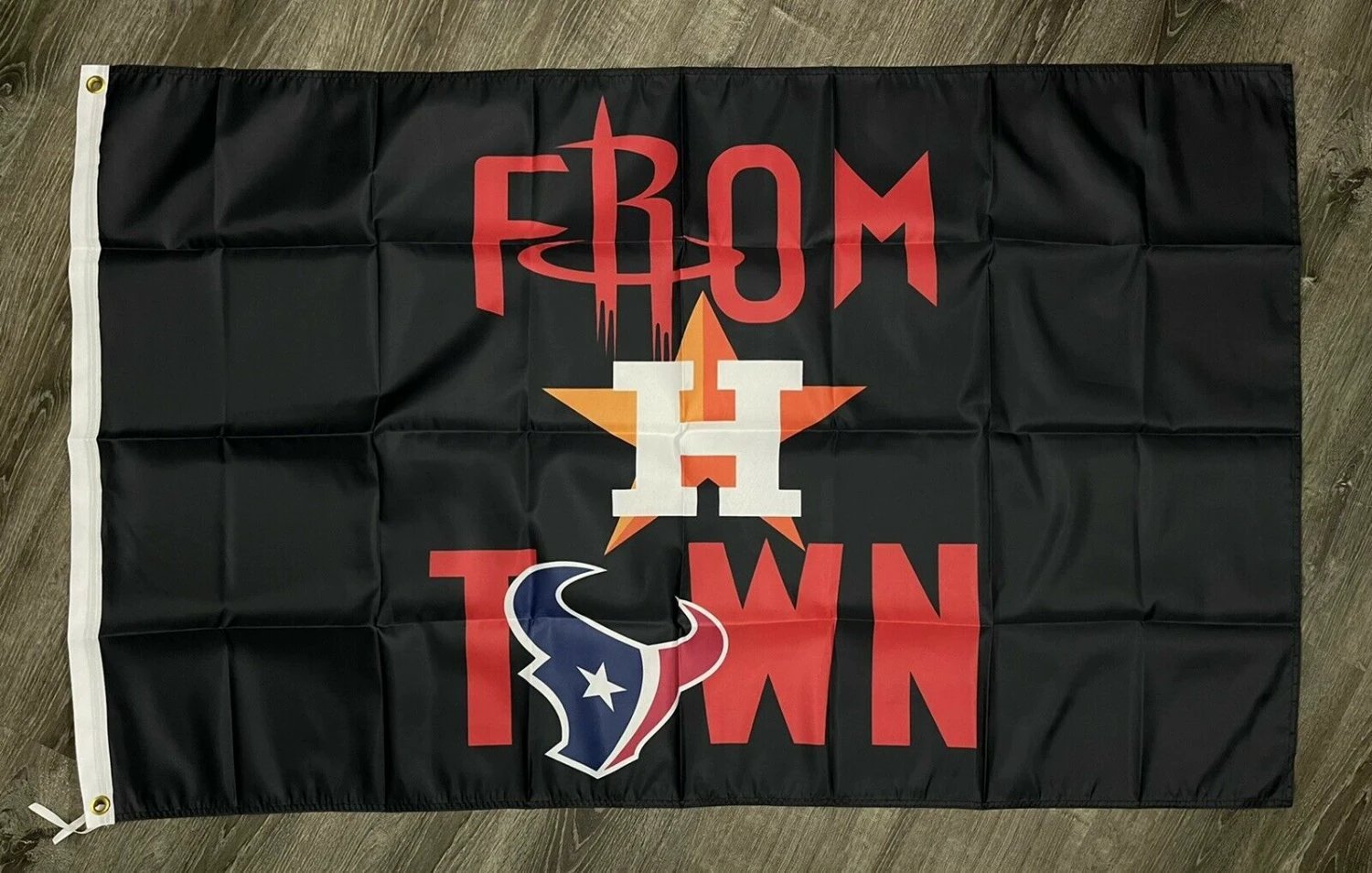 Houston Astros Texans Rockets Flag 3x5 ft From H Town Banner Man-Cave Garage New by flagsjustdoit