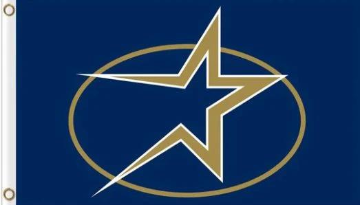 Houston Astros US flag 3X5Ft Banner USA Polyester with Brass Grommets - 12 by flagsjustdoit