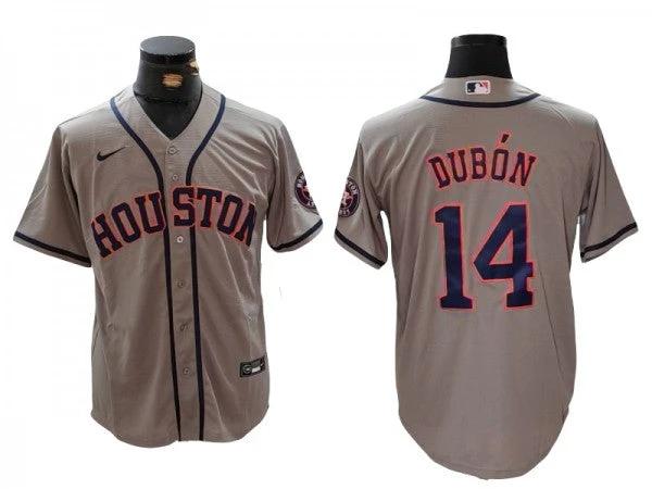 Houston Astros #14 Mauricio Dubón Gray Cool Base Jersey by My Store