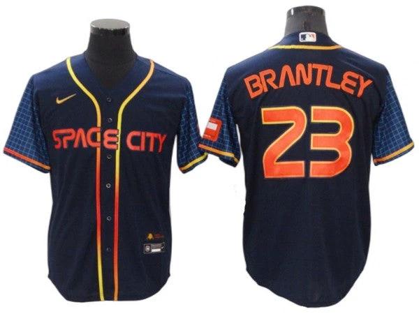 Houston Astros #23 Michael Brantley Navy 2022 City Connect Cool Base Jersey by My Store
