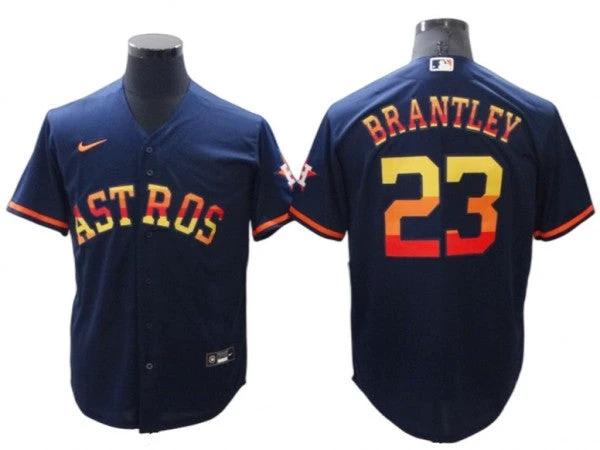 Houston Astros #23 Michael Brantley Navy Rainbow Cool Base Jersey by My Store
