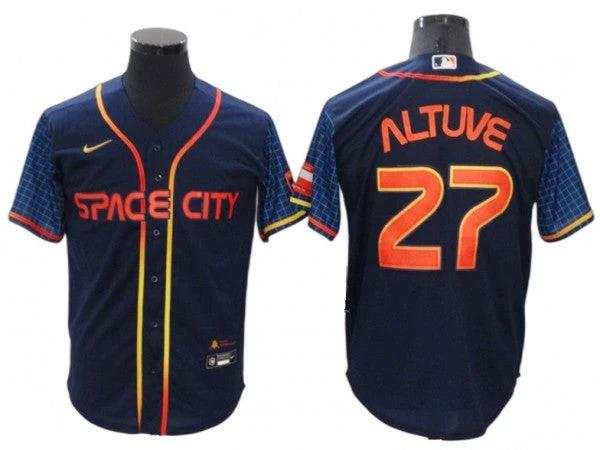 Houston Astros #27 Jose Altuve Navy 2022 City Connect Cool Base Jersey by My Store
