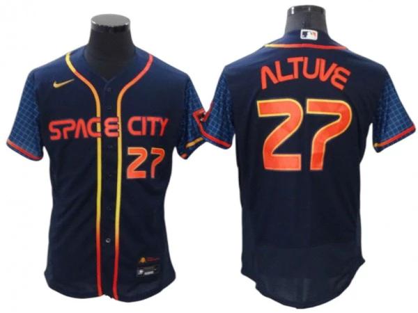 Houston Astros #27 Jose Altuve Navy 2022 City Connect Flex Base Jersey by My Store