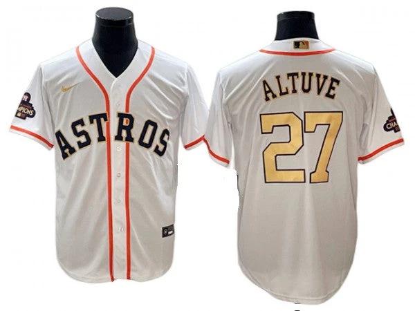 Houston Astros #27 José Altuve White 2023 Gold Collection Jersey by My Store