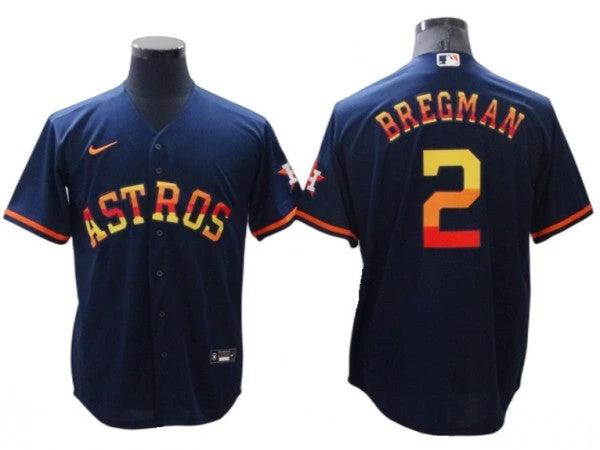 Houston Astros #2 Alex Bregman Navy Rainbow Cool Base Jersey by My Store