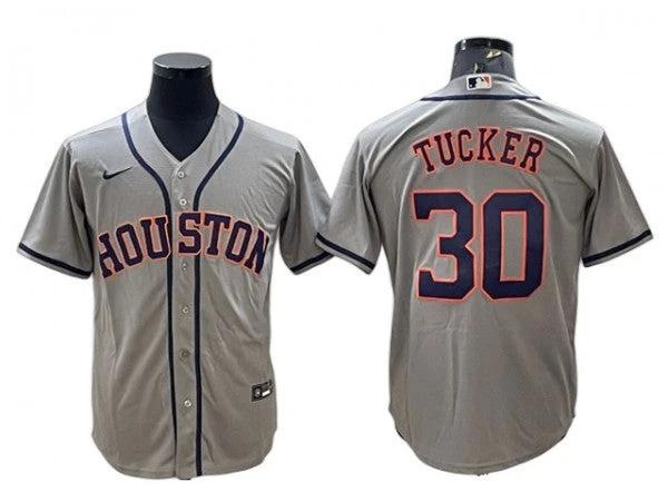 Houston Astros #30 Kyle Tucker Gray Road Cool Base Jersey by My Store