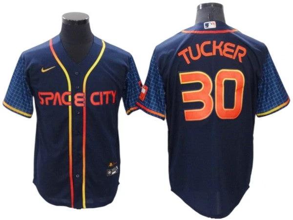 Houston Astros #30 Kyle Tucker Navy 2022 City Connect Cool Base Jersey by My Store