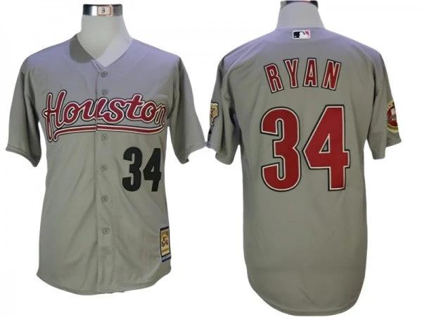 Houston Astros #34 Nolan Ryan Gray Cooperstown Collection Throwback Jersey by My Store