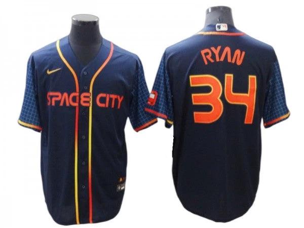 Houston Astros #34 Nolan Ryan Navy 2022 City Connect Cool Base Jersey by My Store